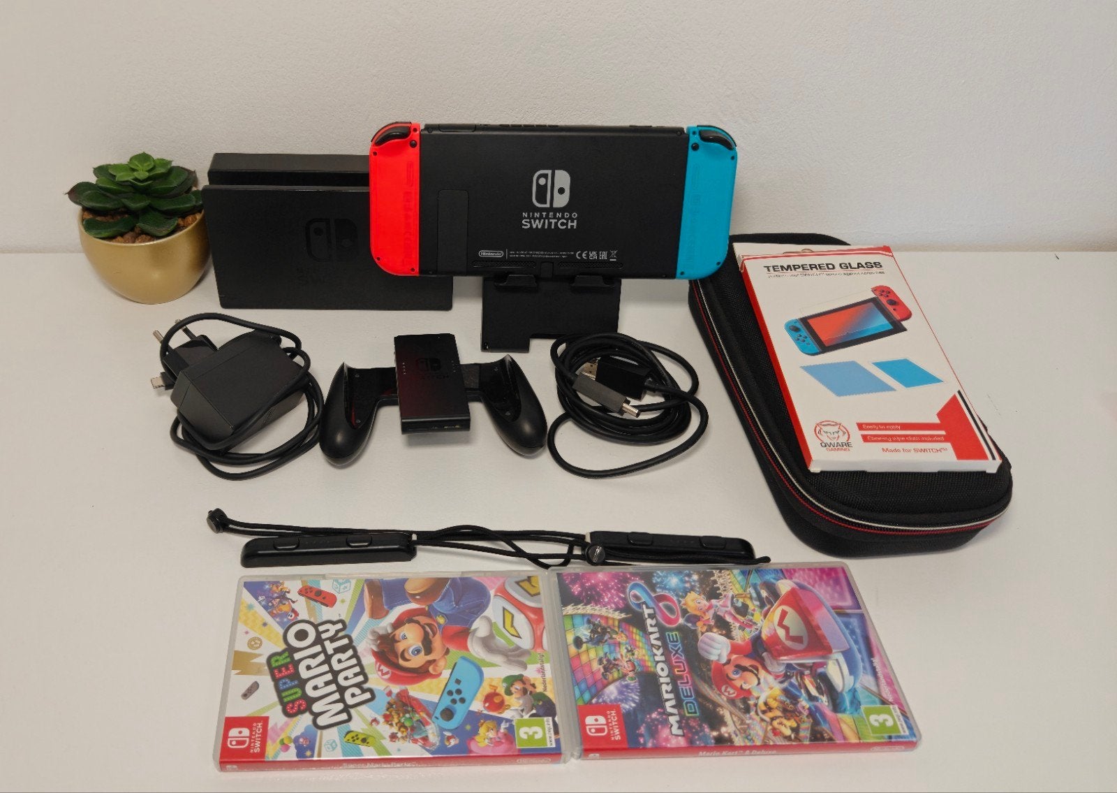 Nintendo Switch V2 met Mario Kart 8 en Mario Party, Spelcomputers en Games, Racen en Vliegen, 5612GA, Ophalen of Verzenden, NVT