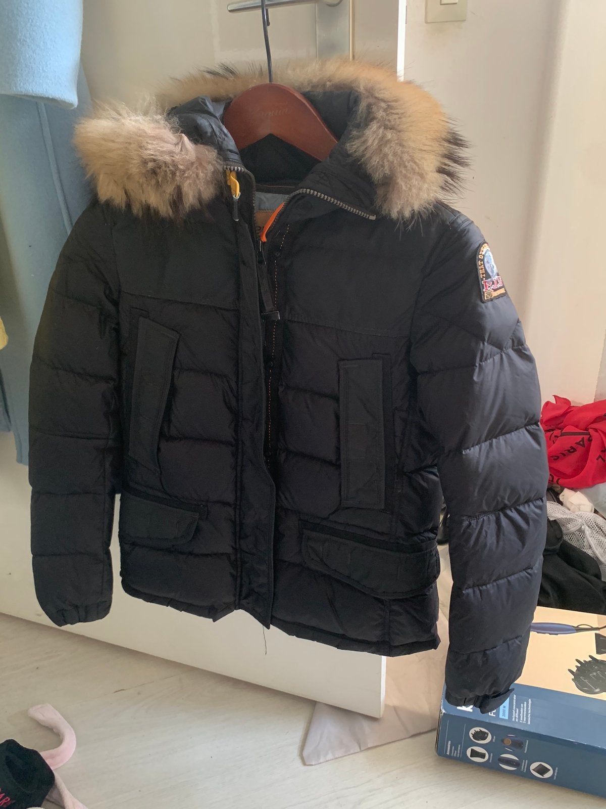 Luxe Parajumpers Jas Donkerblauw Met Bontkraag, Ophalen of Verzenden, Nieuw, Maat 38/40 (M), Blauw