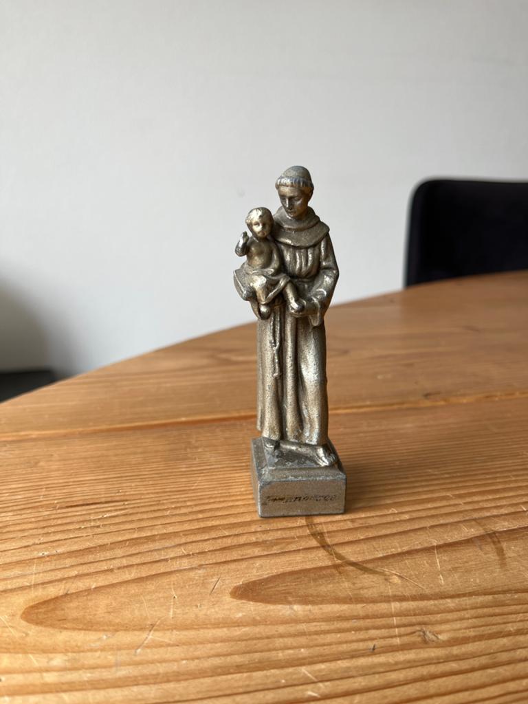 Zwaar beeldje Heilige Antonius met kindje Jesus (vermoedelij, Ophalen of Verzenden