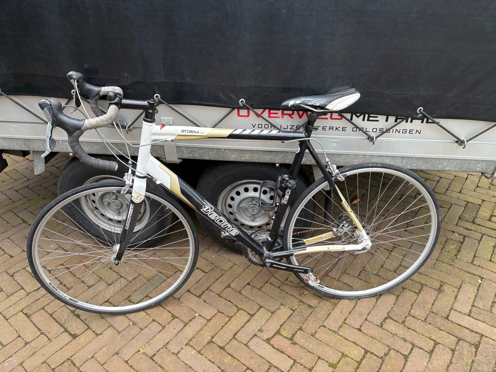 BeOne Storm racefiets - Zwart/Wit/Goud - Gebruikt, 28 inch, Gebruikt, Aluminium, Meer dan 20 versnellingen