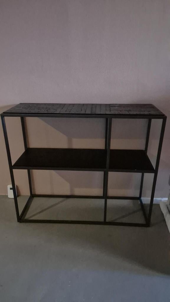 Sidetable van gerecycled teakhout - 90x30x78 cm, Gebruikt, 50 tot 100 cm, Teakhout, Ophalen of Verzenden