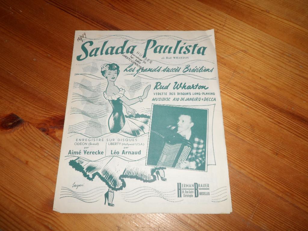 Salada paulista - rud wharton - verecke / arnaud, Gebruikt, Accordeon, Ophalen of Verzenden, Artiest of Componist