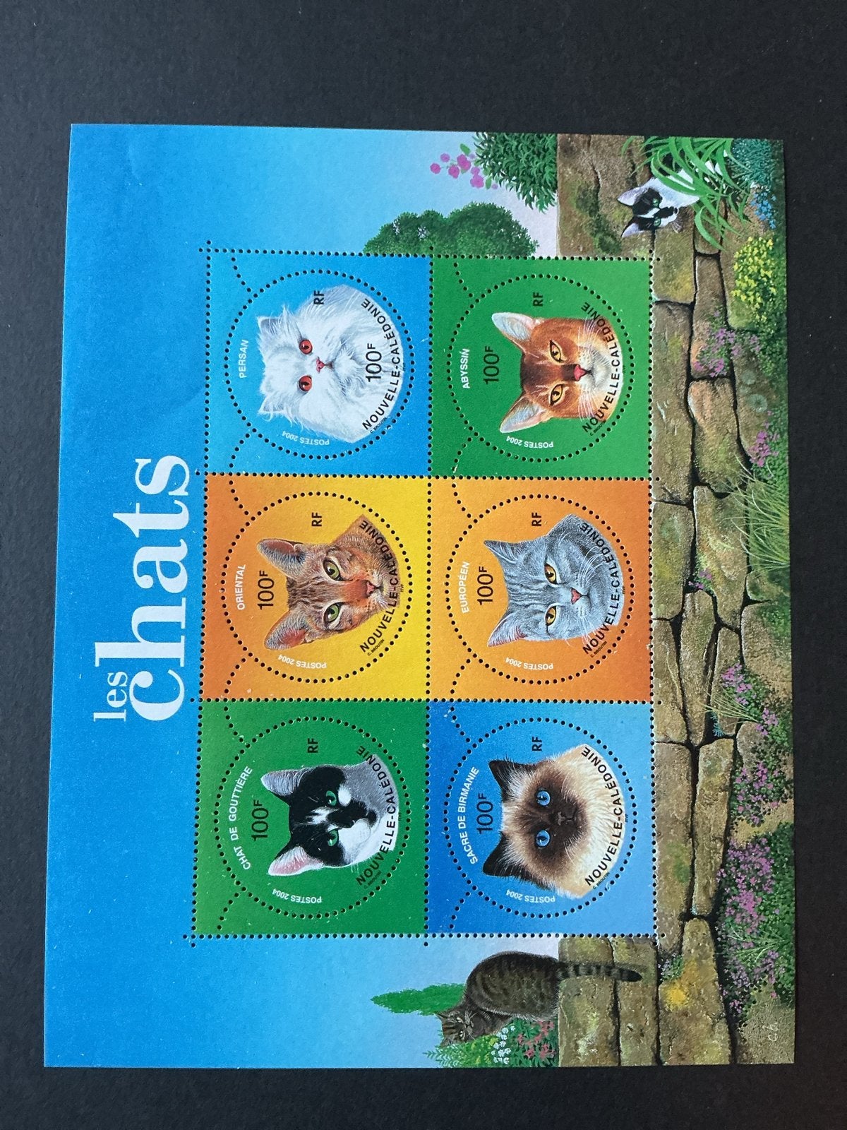 Nieuw-Caledonië 2004 - 'Les Chats' postzegelvel, Verzenden, Overige landen, Postfris