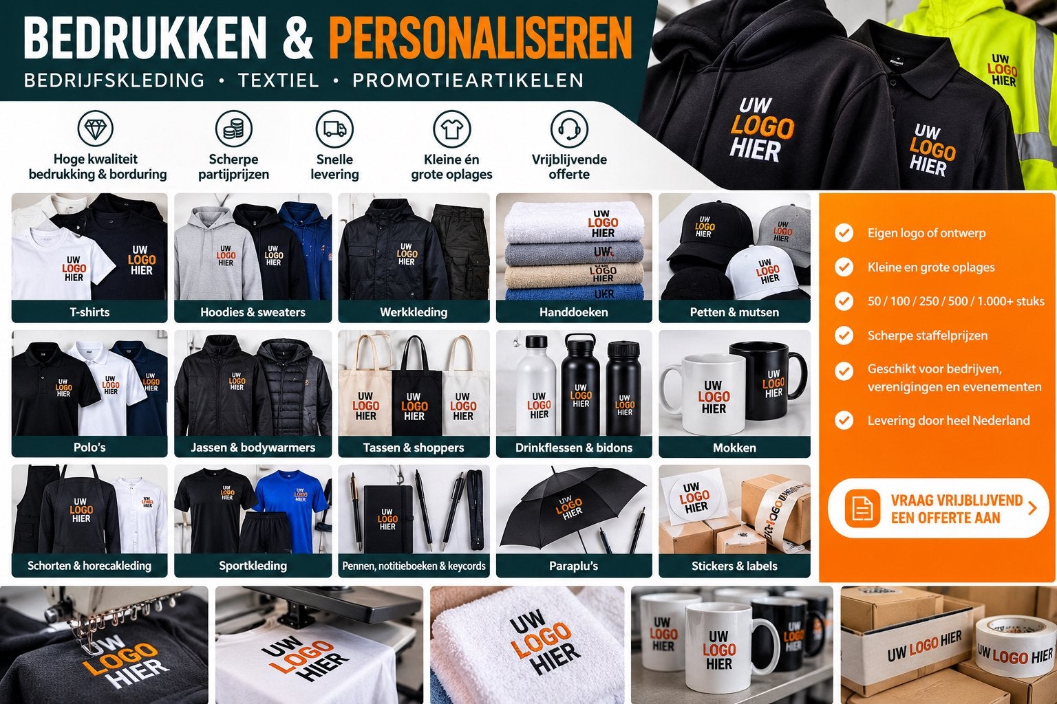 Kleding bedrukken ? Bedrijfskleding , bedrukken promotie, Ophalen of Verzenden, Nieuw, Overige maten