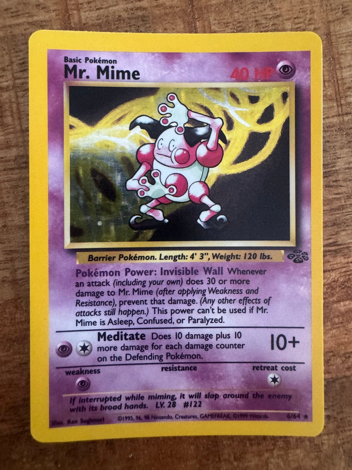 Mr. Mime Pokémon kaart (jungle  Set 6/64), Ophalen of Verzenden, Losse kaart
