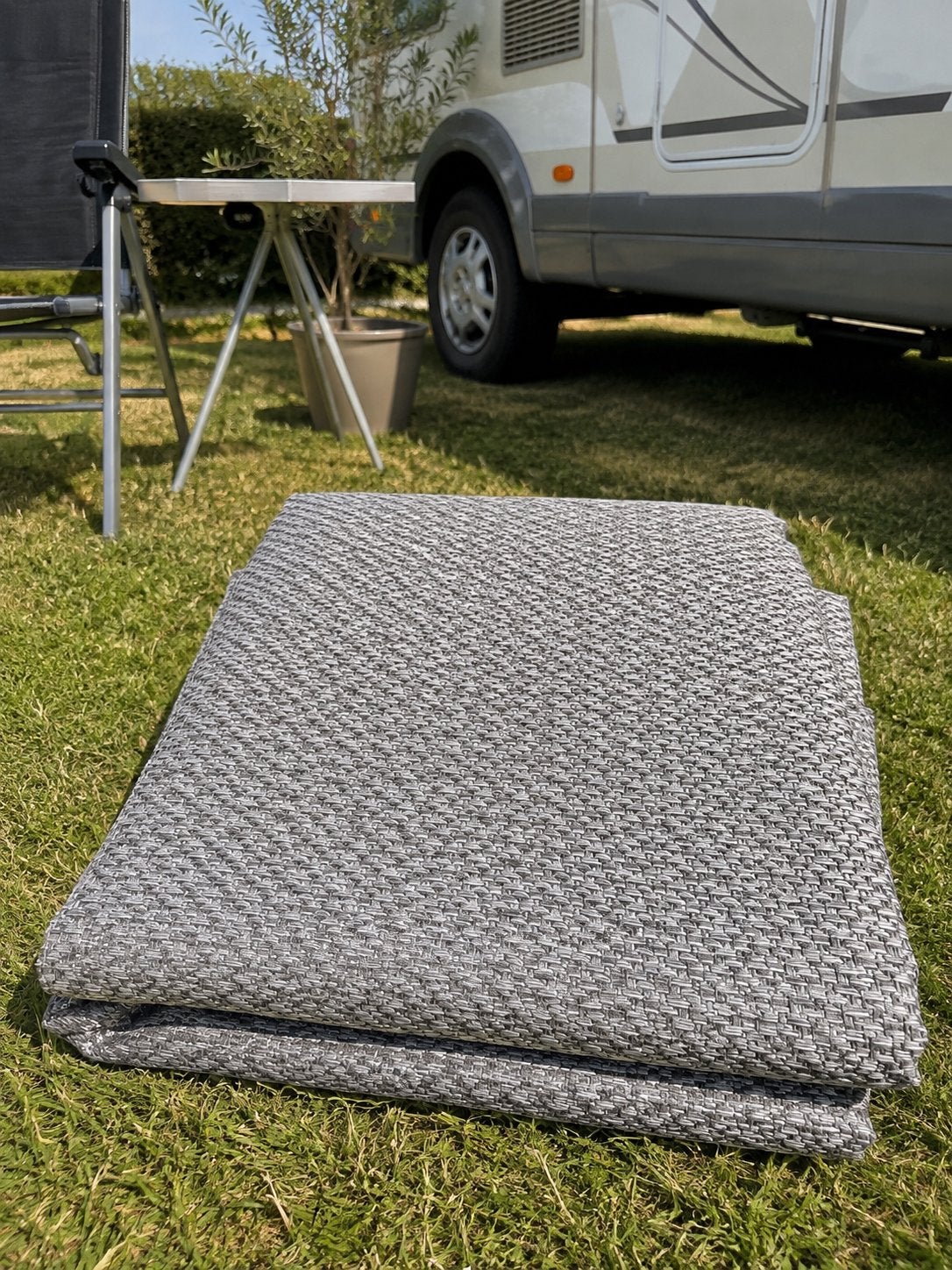 Nieuw degelijk geweven buitentapijt – 3 x 2 meter – grijs, Ophalen of Verzenden, Nieuw