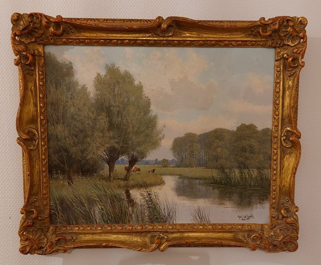 Landschaps schilderij van Willem Jacobus Alberts., Antiek en Kunst, Ophalen, Impressionistisch, Landschap