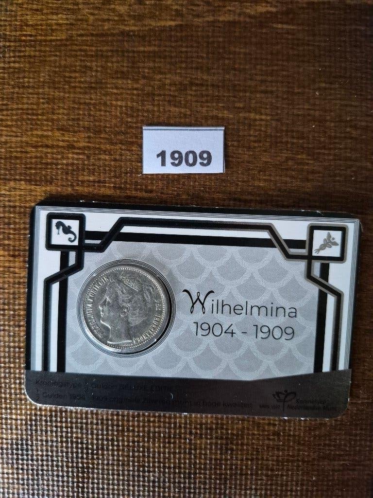2025 Coincard eerste halve gulden Luxe editie 1909 (Circ)., ½ gulden, Setje, Zilver, Ophalen of Verzenden