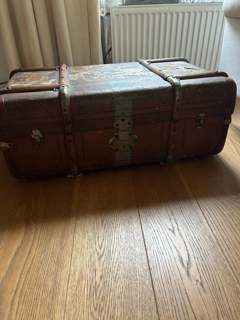 Antieke hutkoffer / reiskoffer - Vintage decoratie, Ophalen