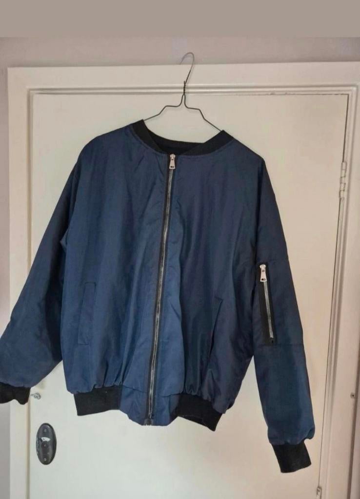Zgan blauwe bomberjack maat 36 S H&M, Ophalen of Verzenden, Zo goed als nieuw, Maat 36 (S), Blauw