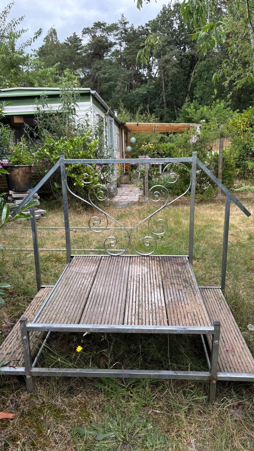 2 originele Willerby opstappen voor stacaravan – met sierhek, Ophalen of Verzenden