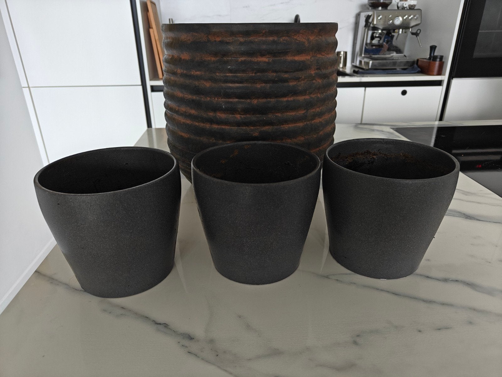 Set van 8 bloempotten: 1 groot, 7 klein, Ophalen, Overige materialen, Gebruikt, Minder dan 30 cm