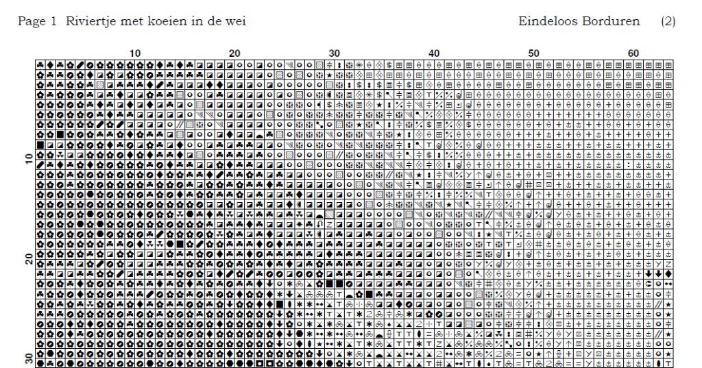 Borduurpatroon: Riviertje met koeien in de wei, Hobby en Vrije tijd, Borduren en Borduurmachines, Zwolle, Patroon, Verzenden, Eindeloos Borduren