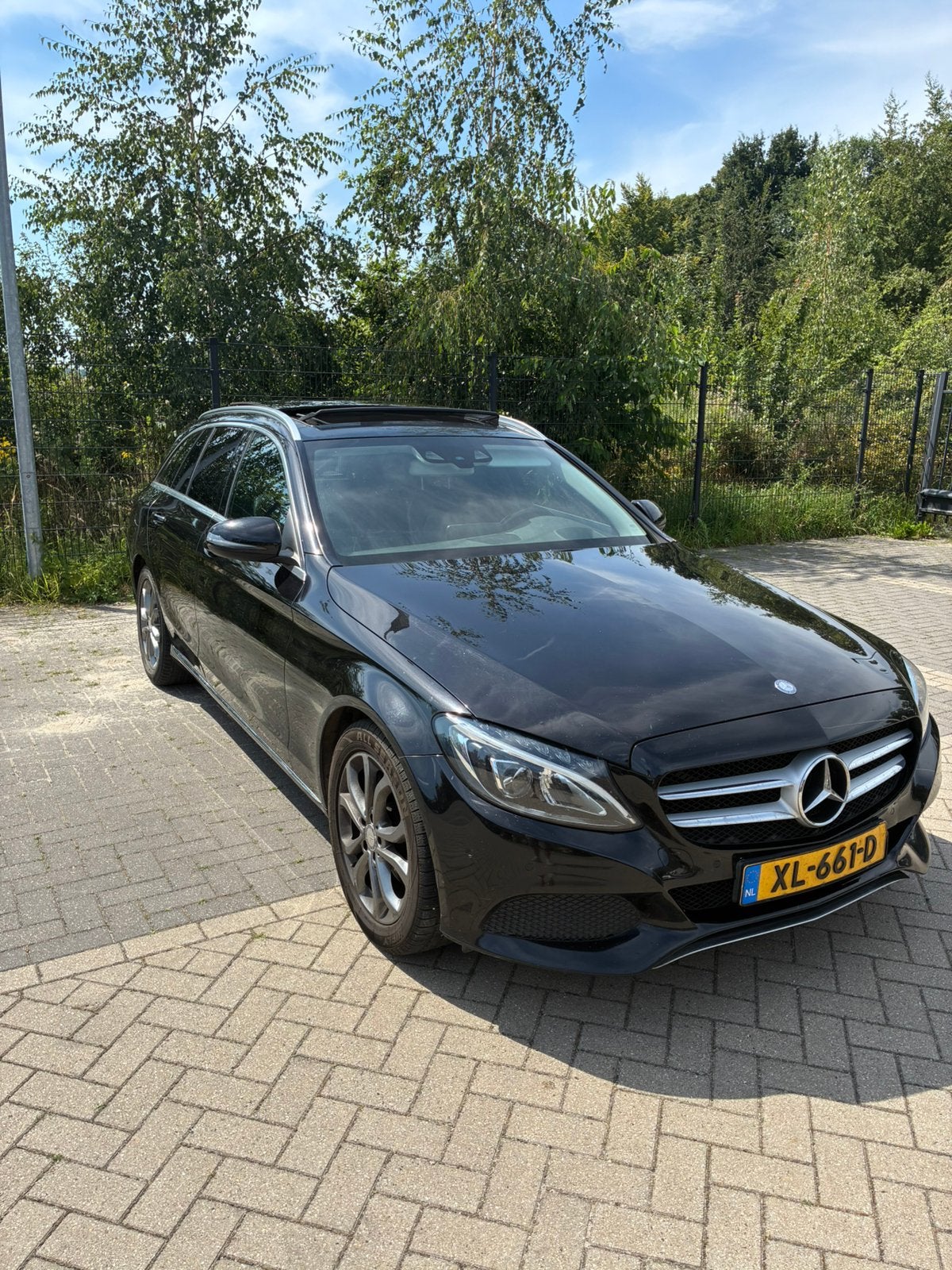 Mercedes-Benz C-Klasse C220 leren bekleding panorama dak, Auto's, Automaat, Achterwielaandrijving, 1800 kg, Zwart