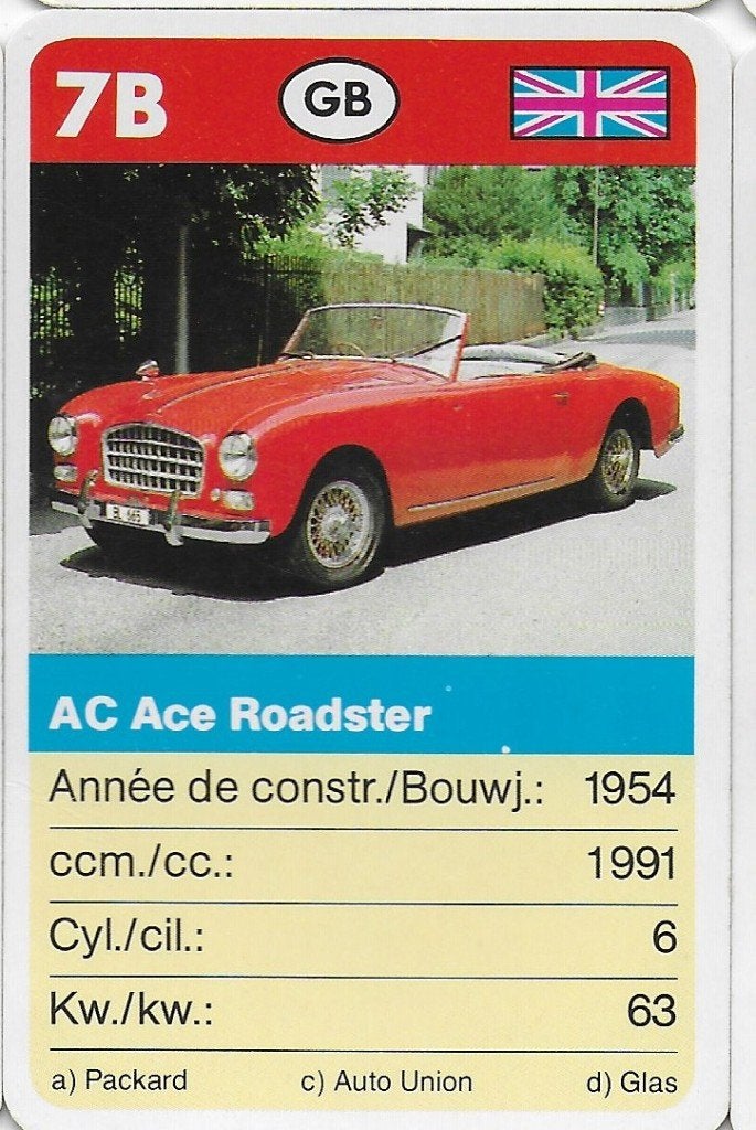 Kw4515 autokaartje 7b ac ace roadstar, Ophalen of Verzenden, Zo goed als nieuw, Auto's