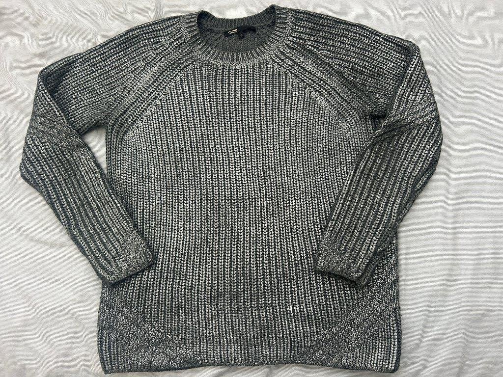 Mooie nette trui van MAJE maat 2 is 36/38 zilvergrijs, Kleding | Dames, Verzenden, Maat 36 (S), Grijs, Maje