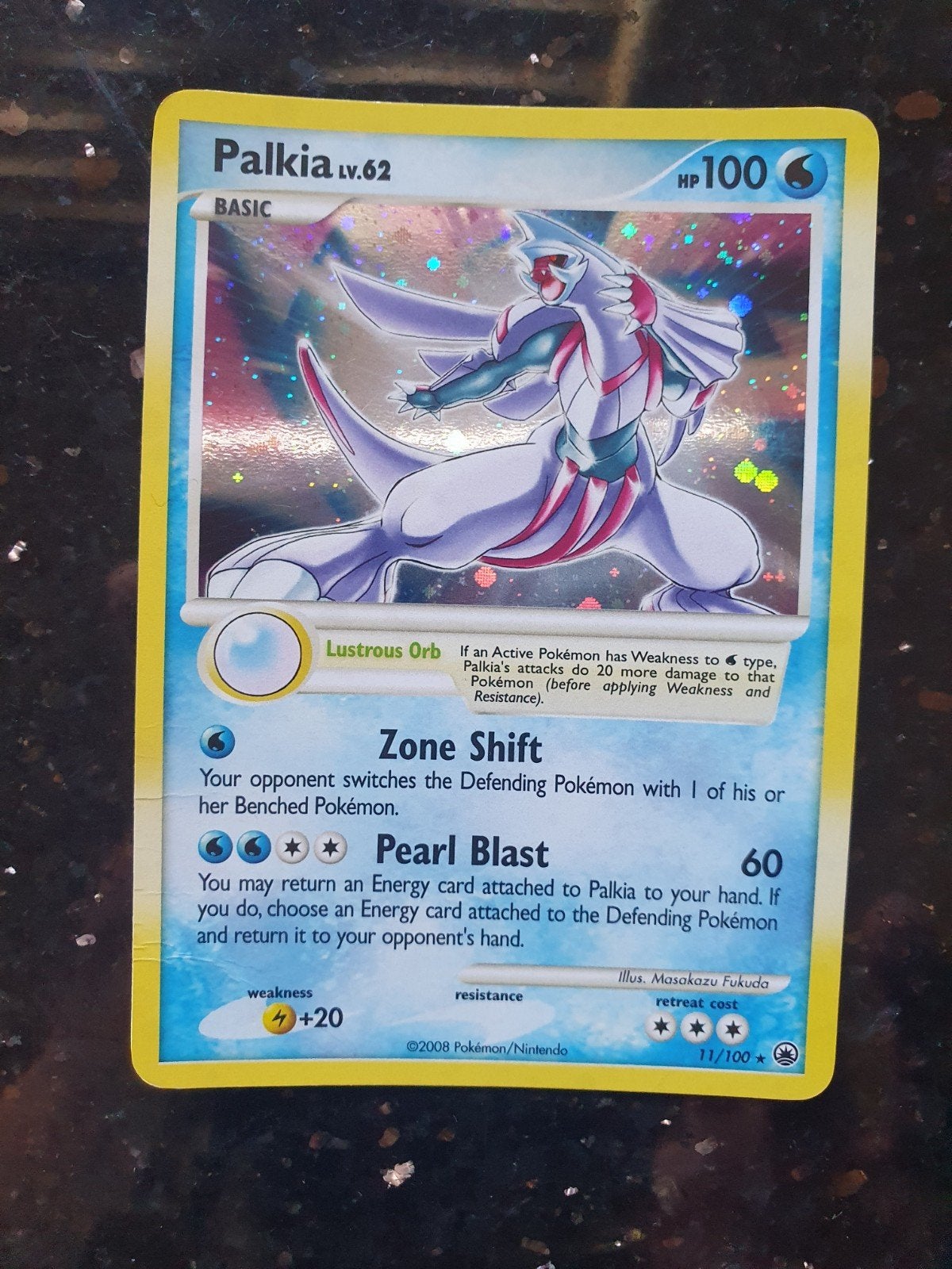 Palkia 11/100 holo pokemon kaart, Ophalen of Verzenden, Zo goed als nieuw
