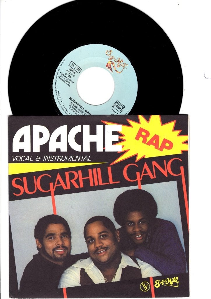 SUGAR HILL GANG - APACHE [RAP] //APACHE [INSTRUMENTAAL] 7'', 7 inch, Zo goed als nieuw, Overige typen, Hiphop en Rap