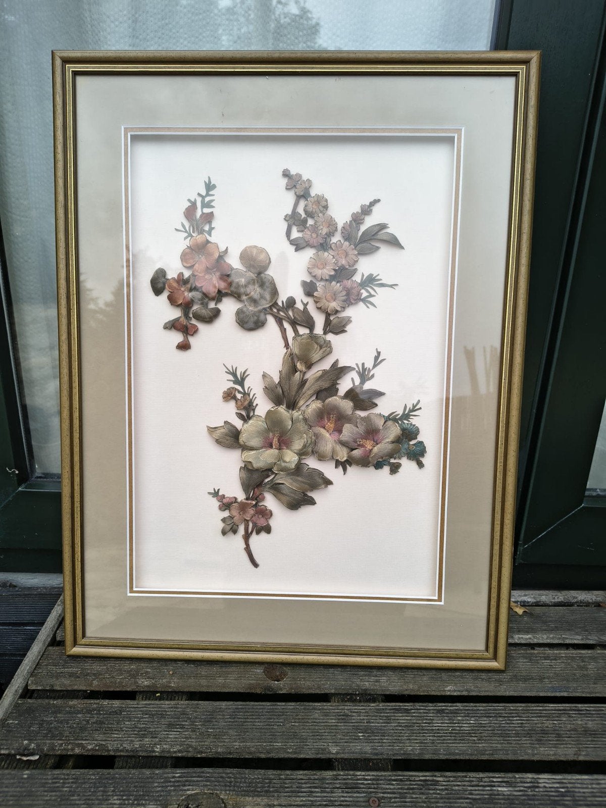 3D-schilderij van bloemen. vintage retro product., Ophalen of Verzenden