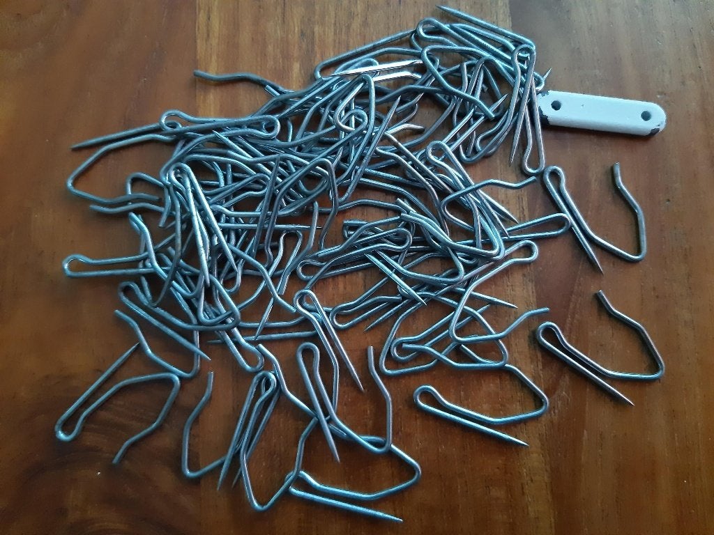 Gordijnhaken / insteekhaken * 60 stuks voor € 2,50, Ophalen, Gebruikt, Metaal