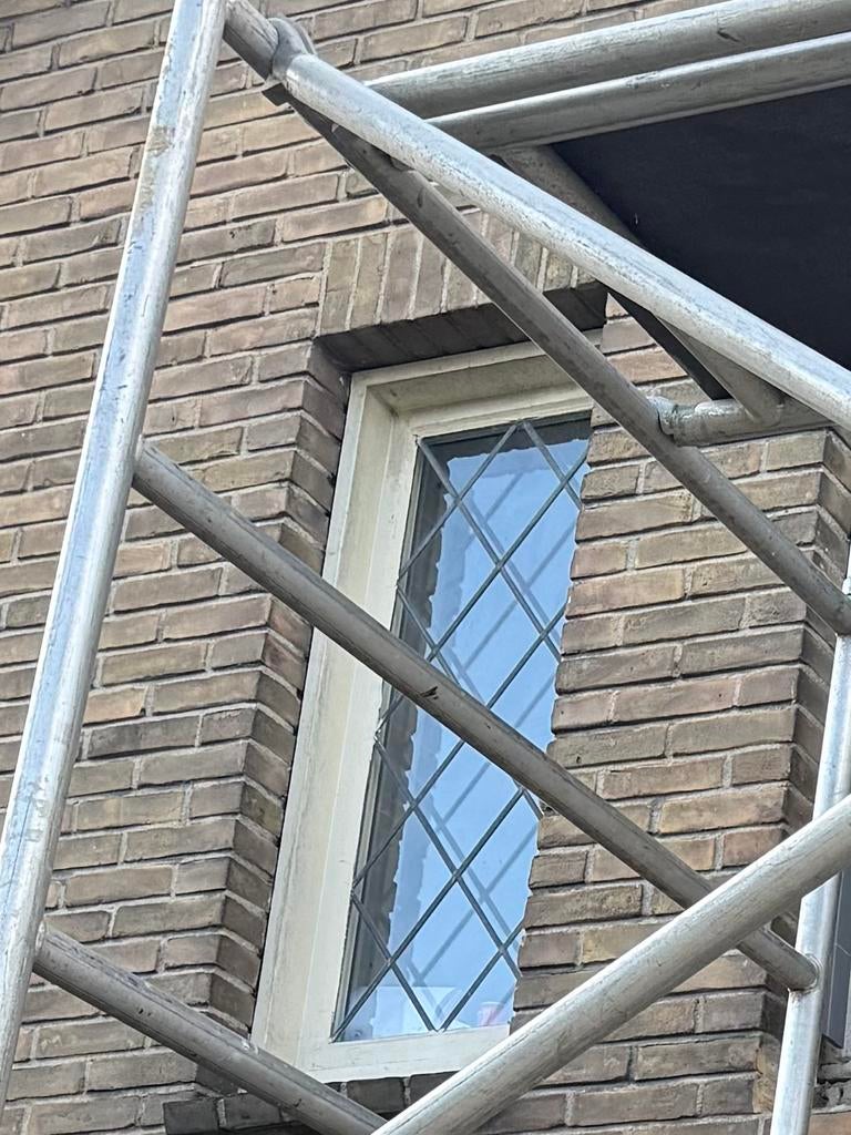 6 glas in lood ramen met voorzetglas, Doe-het-zelf en Verbouw, Glas en Ramen, Ophalen, Gevelraam of Ruit, Gebruikt, Minder dan 80 cm