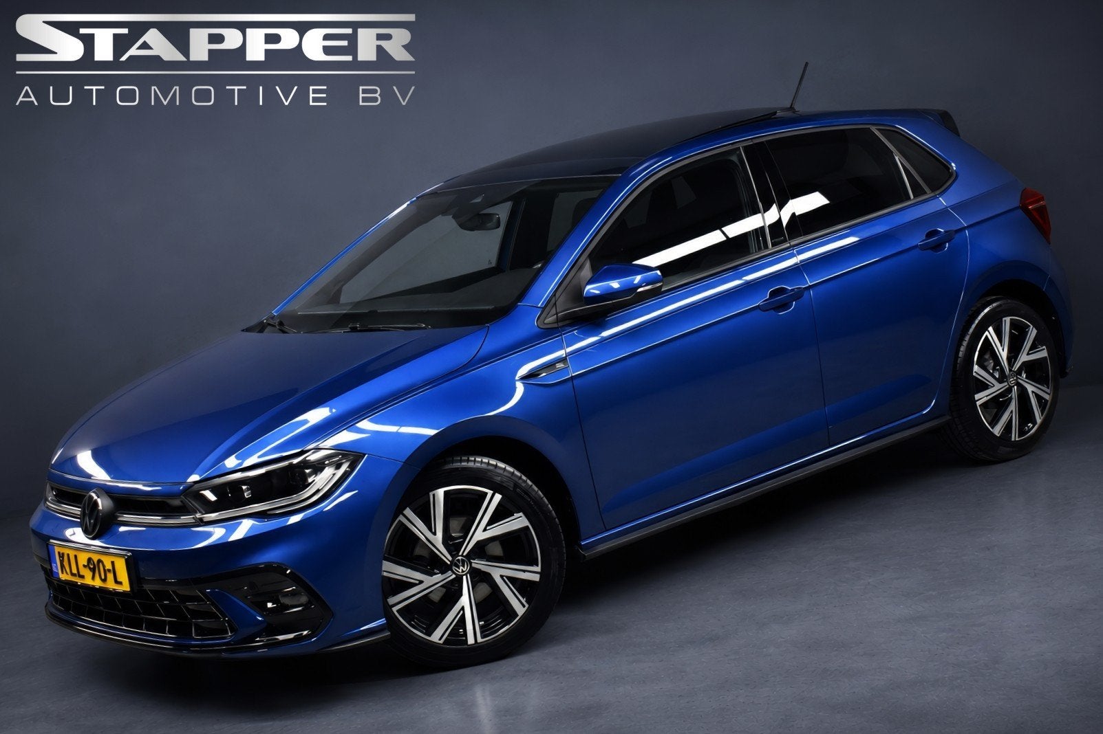 Volkswagen Polo 1.0 TSI 110pk Automaat 3x R-Line 1e Eig. Pan, Gebruikt, Blauw, Leder en Stof, Bedrijf