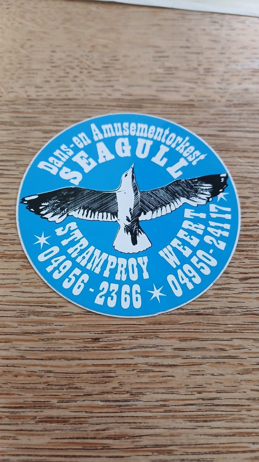 Sticker amusementsorkest Seagull, WEERT STAMPROY, Verzamelen, Ophalen of Verzenden, Zo goed als nieuw