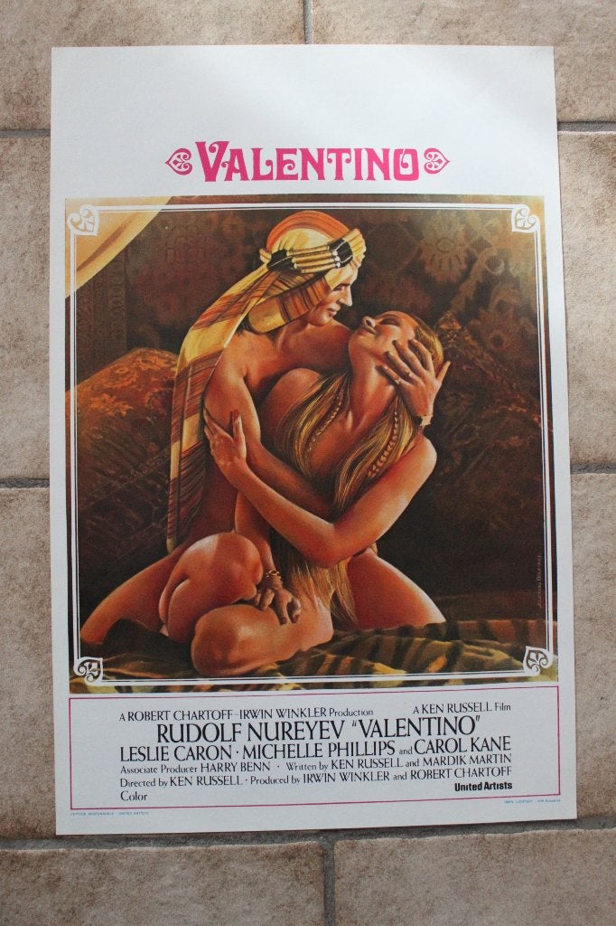 filmaffiche Valentino 1977 filmposter, Rechthoekig Staand, Ophalen of Verzenden, Zo goed als nieuw, A1 t/m A3