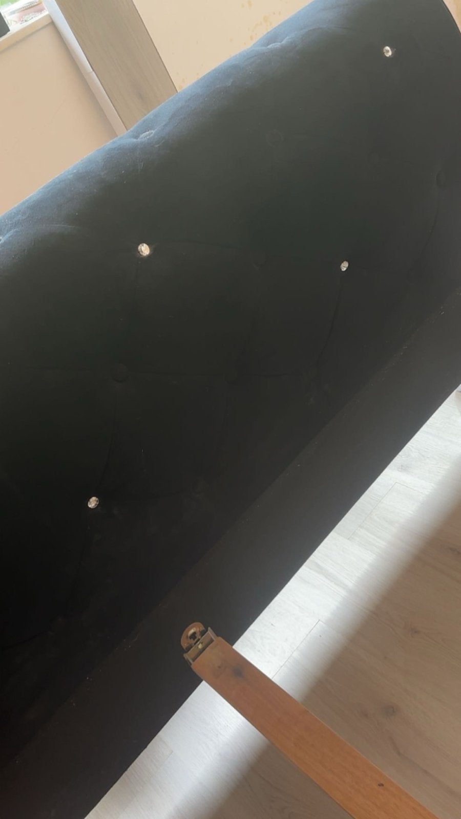 Tweepersoons velours bed met strass en gratis kast, Gebruikt, Zwart, Tweepersoons, Ophalen of Verzenden