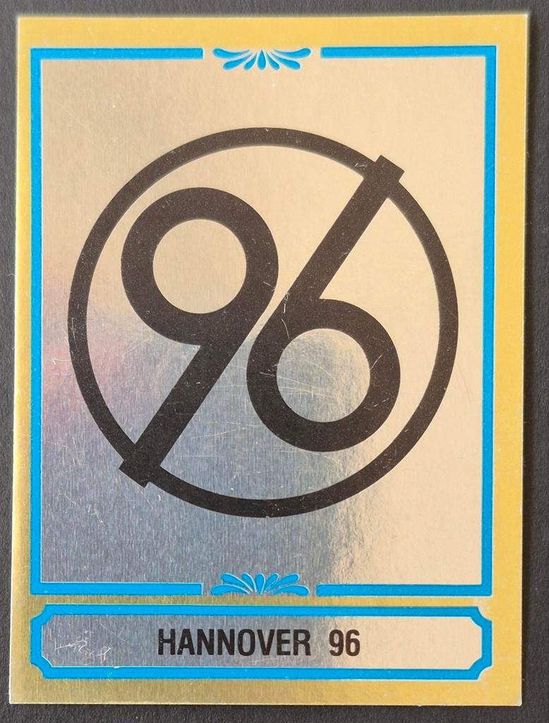 Zeldzame Panini foil sticker embleem Hannover 96, 1984, Hobby en Vrije tijd, Stickers en Plaatjes, Zo goed als nieuw, Sticker