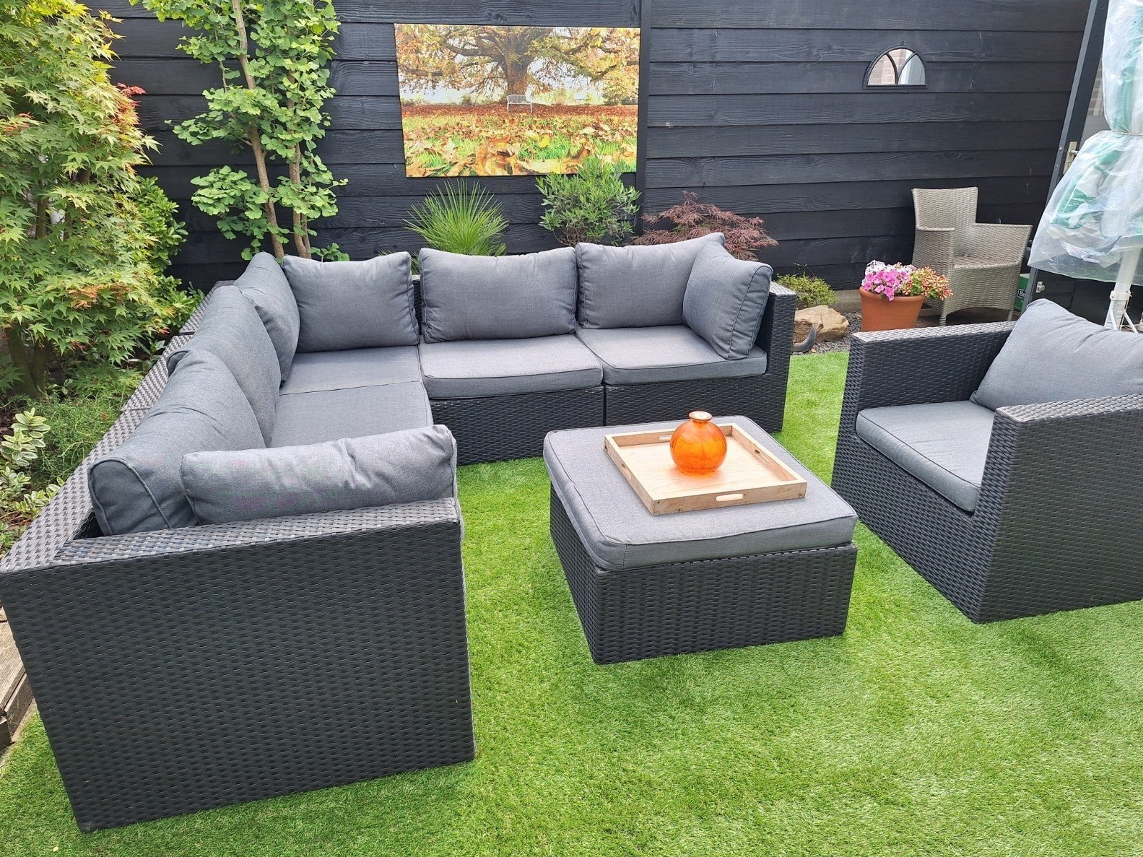 Pure Luxe Wicker Loungeset met Hoekbank en Fauteuil, Tuin en Terras, Ophalen