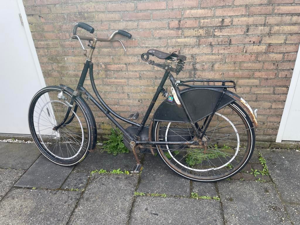 Oude Damesfiets - Opknapper, Fietsen en Brommers, Fietsen | Dames | Omafietsen, Gebruikt, 53 tot 56 cm, Handrem, Trommelrem, Ophalen