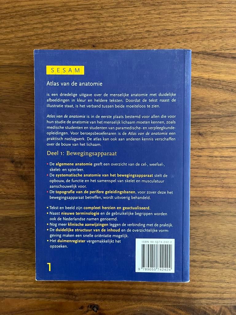 Studieboeken: Atlas Anatomie (3 delen) + Atlas Fysiologie, Ophalen of Verzenden, Beta, Zo goed als nieuw, HBO