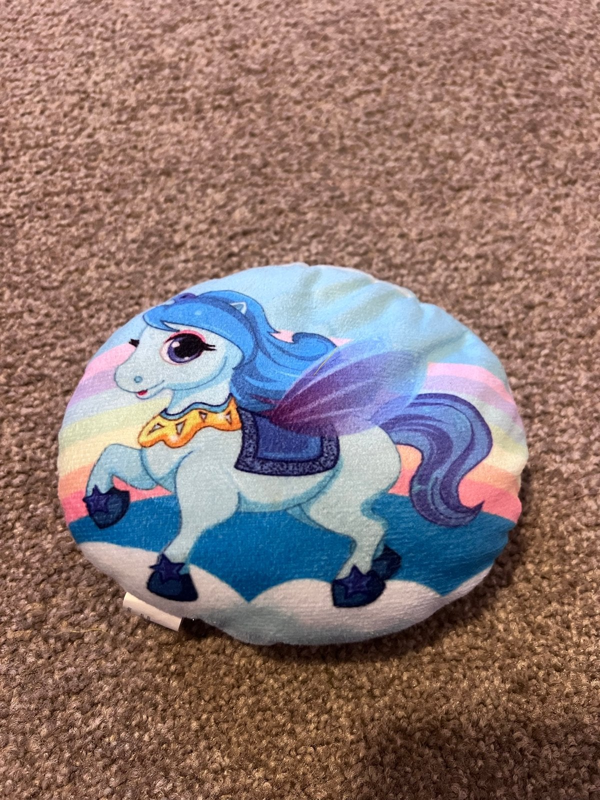 Klein Eenhoorn/unicorn knuffelkussentje, Overige karakters, Ophalen of Verzenden, Zo goed als nieuw, Meerkleurig
