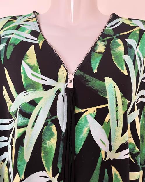 Joseph Ribkoff zwart/groene top maat 42[dmv], Kleding | Dames, Overige kleuren, Maat 42/44 (L), Ophalen of Verzenden, Zo goed als nieuw