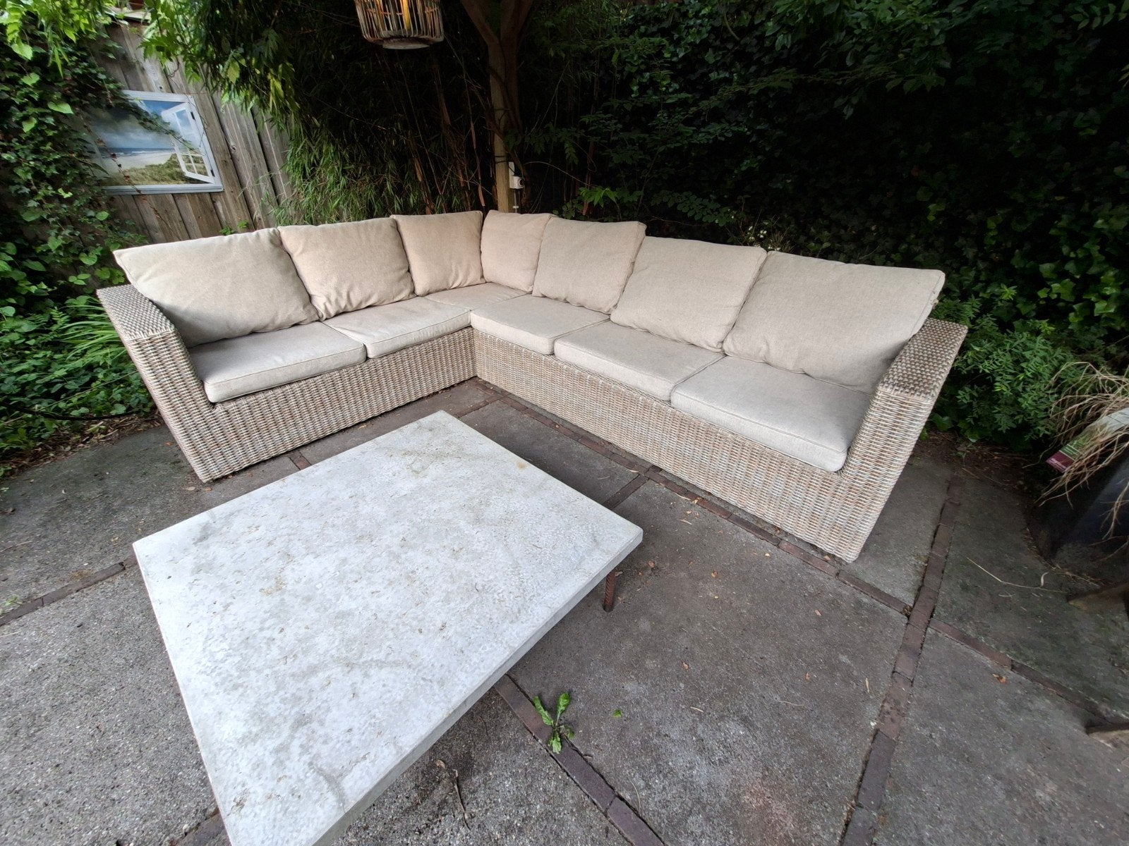 MOET WEG Hoekbank, Loungeset, 5 zitplaatsen, Kunststof, Ophalen of Verzenden, Zo goed als nieuw