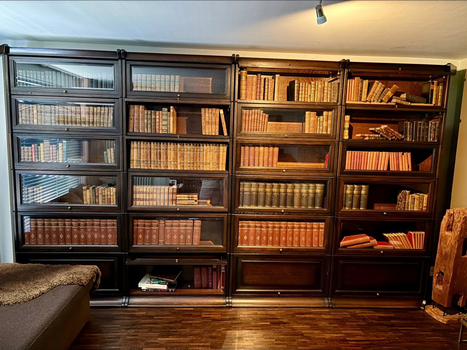 Kast met Antieke Boeken met Glazen Deuren, 24 delig, Antiek en Kunst, Antiek | Boeken en Bijbels, Ophalen of Verzenden