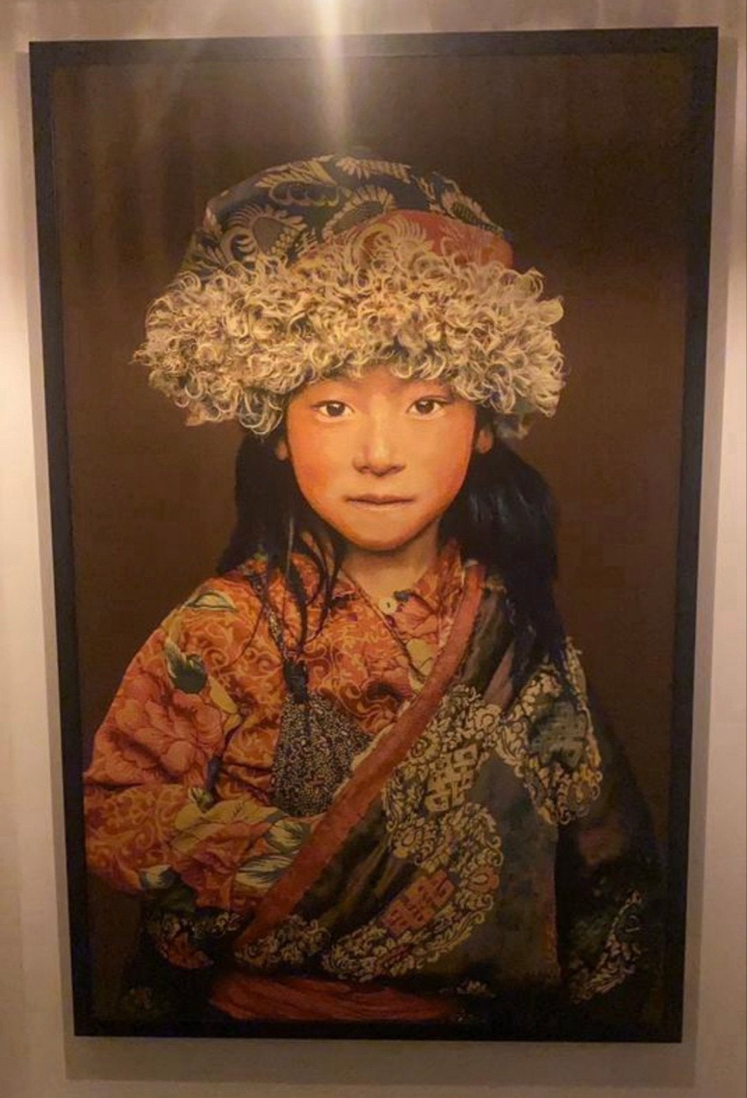 Geweven Gobelin Wanddecoratie 'Tibetan Child', Ophalen of Verzenden, Zo goed als nieuw, Schilderij