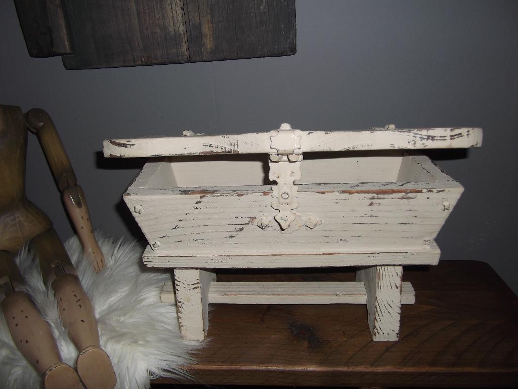 *Brocante stijl vensterbank bankje met opbergruimte*, Ophalen of Verzenden