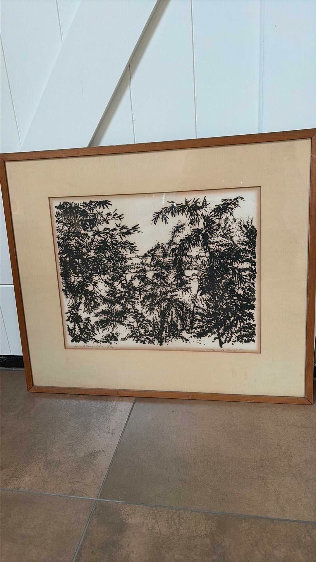 Litho La Moselle uit 1960 van Ap Sok (1917-2004), Met glas, Houtsnede, Ophalen of Verzenden, Landschappen