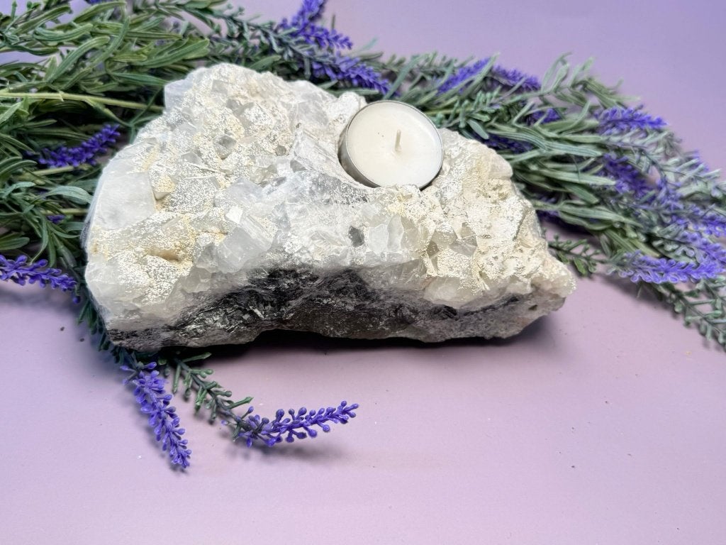 Grote Apophylliet Waxinelichthouder uit Nasik India – 2,1 kg, Overige materialen, Nieuw, Ophalen of Verzenden, Grijs