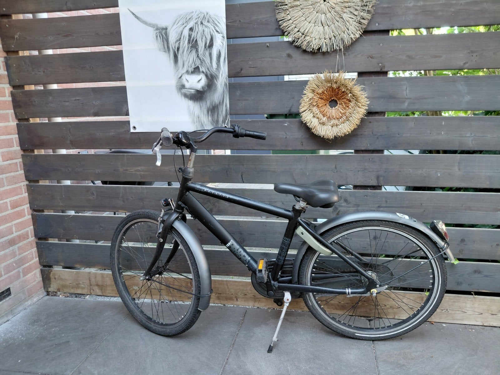 Batavus kinderfiets 24 inch, mat zwart, 3 versnellingen, Ophalen, Gebruikt, Batavus, Versnellingen