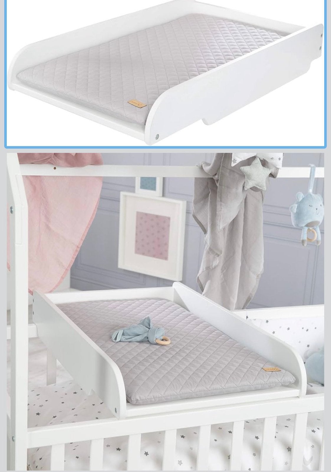 Roba changing table with mat - crib compatible, Aankleedkussen, Zo goed als nieuw, Standaard, Ophalen