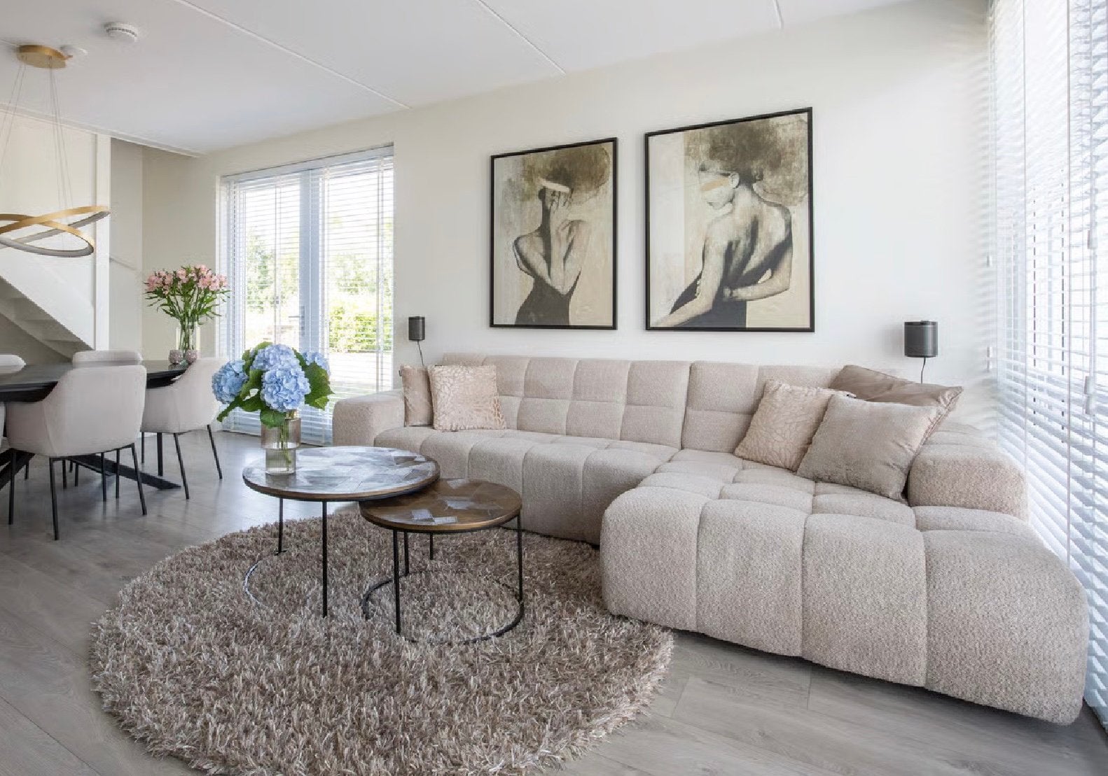 Bank Troubadour beige 3 meter (Seine), Ophalen, Zo goed als nieuw