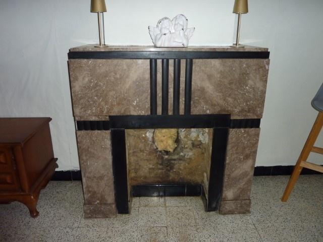Prachtige Art Déco schouw vintage haard marmeren natuursteen, Ophalen, Gebruikt, Inbouwhaard, Overige soorten