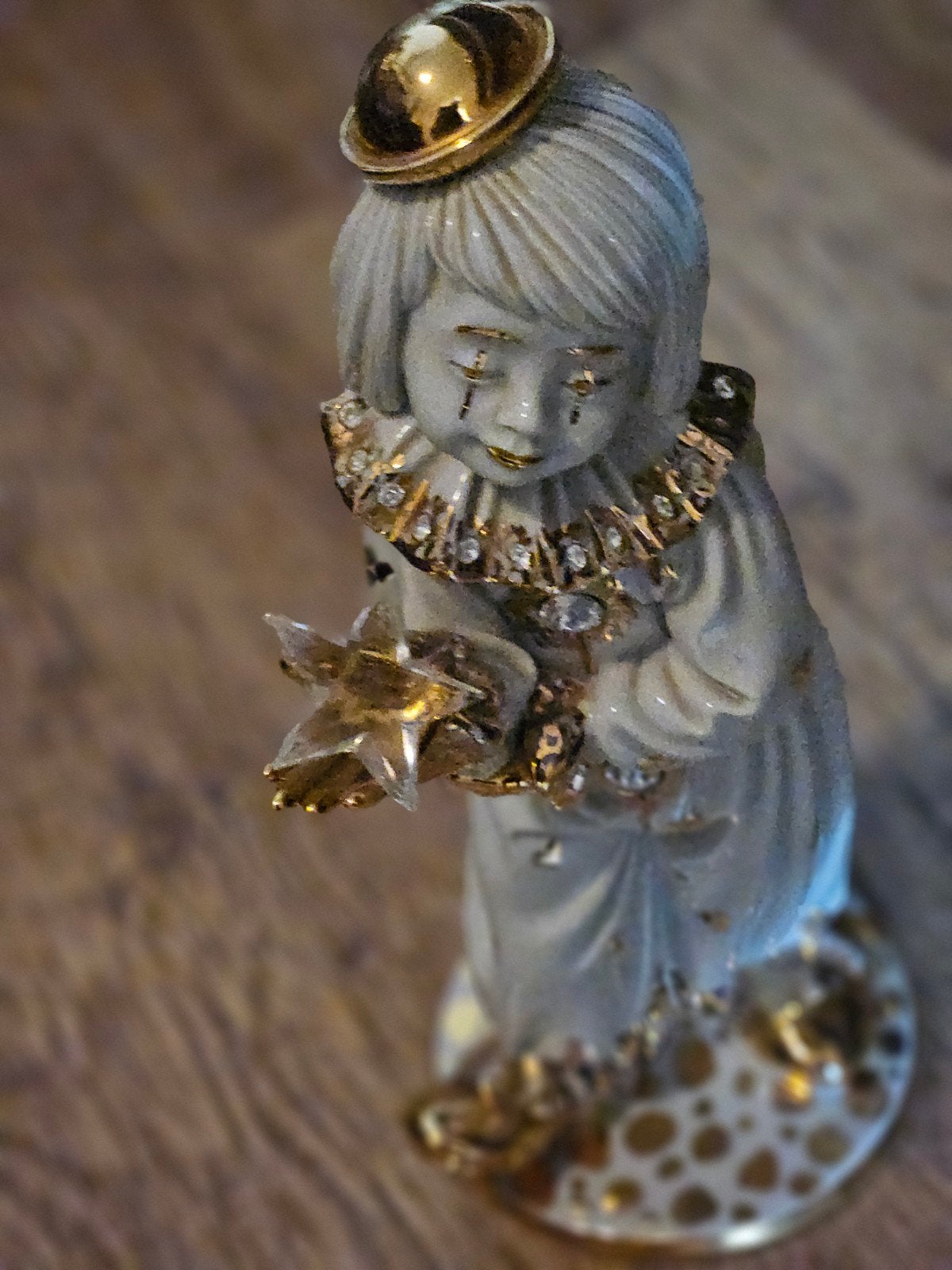 Mooie Capodimonte clown beeldje met gouden accenten, Antiek en Kunst, Ophalen