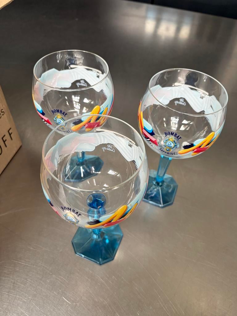 Ritzenhoff Bombay Sapphire Gin Glazen - 3x Nieuw, Ophalen of Verzenden, Nieuw, Glas, Glas of Glazen
