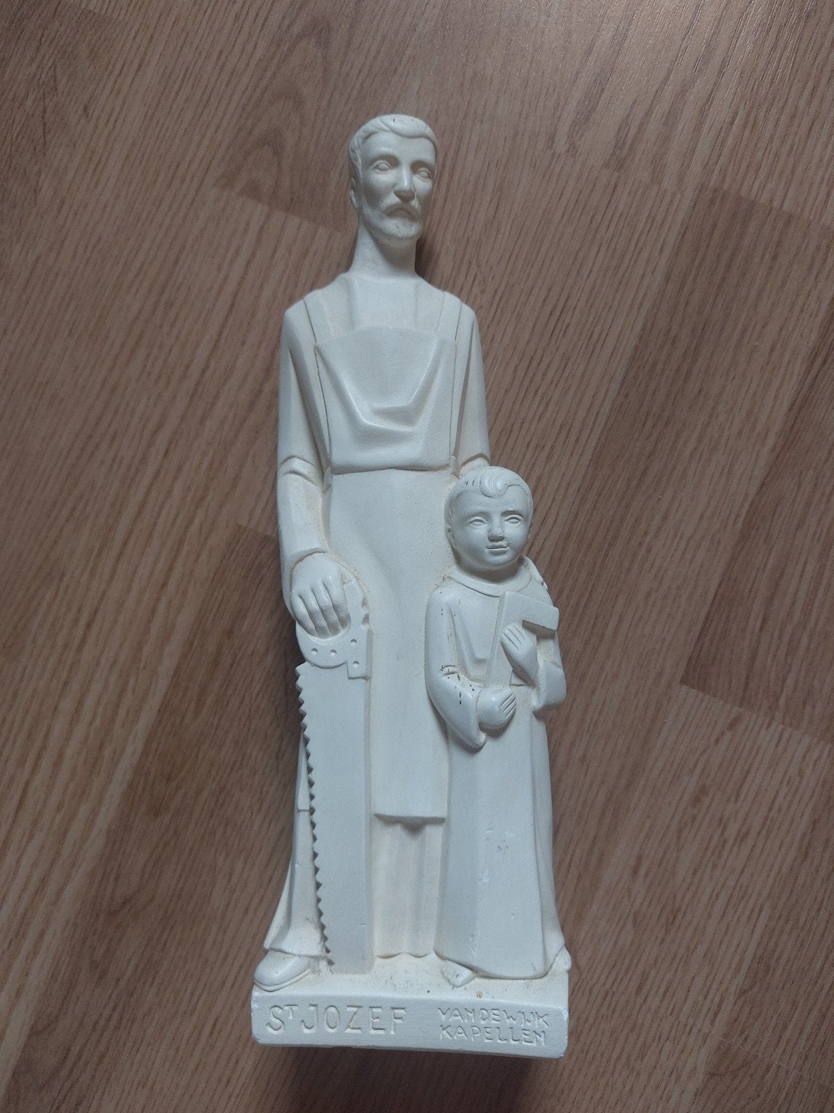 Massief gipsen beeld Sint Jozef van de Wijk Kapellen, Antiek en Kunst, Verzenden, Gips, 20 - 50 cm, Wit