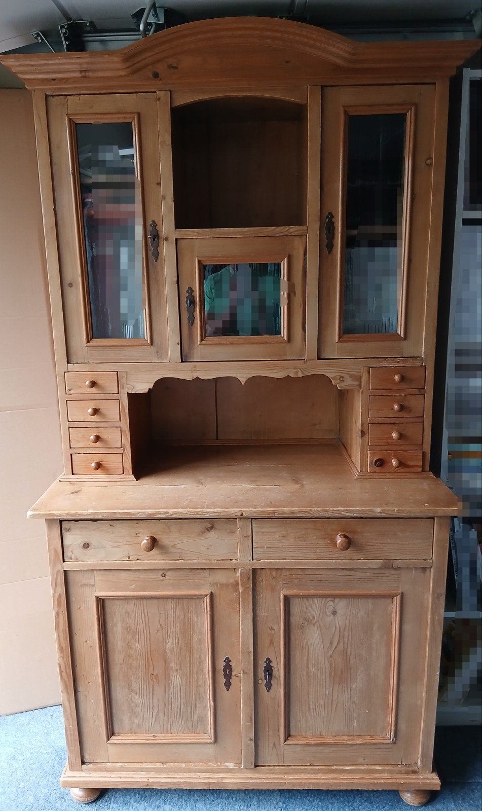 Antieke grenen kast - 2-delig - 211x110,5x61,5 cm, Ophalen of Verzenden