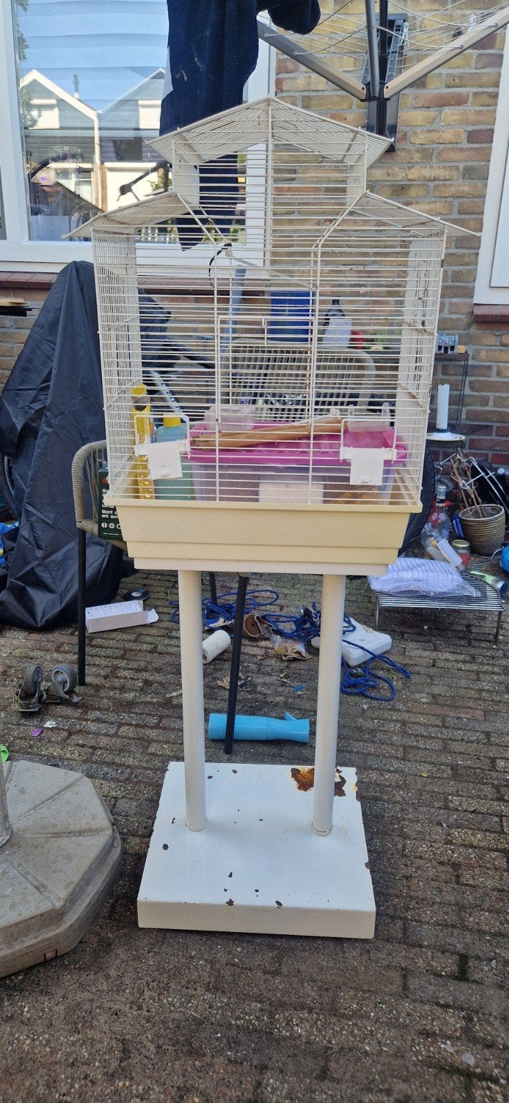 vogelkooi (parkiet), Ophalen, Gebruikt, Metaal, Vogelkooi